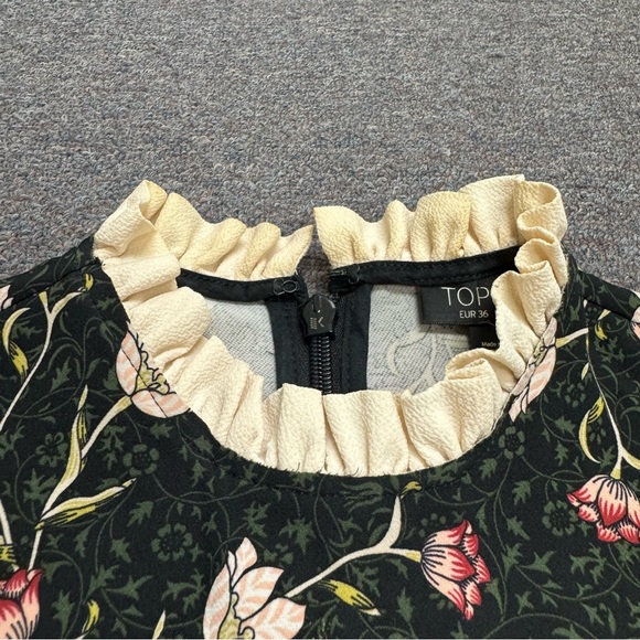 TOPSHOP Floral High Neck Tank Top Size 4 - Picture 3 of 6